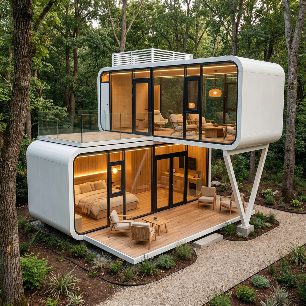 Milieuvriendelijke waterdichte V-Type Space Capsule-campingcabine