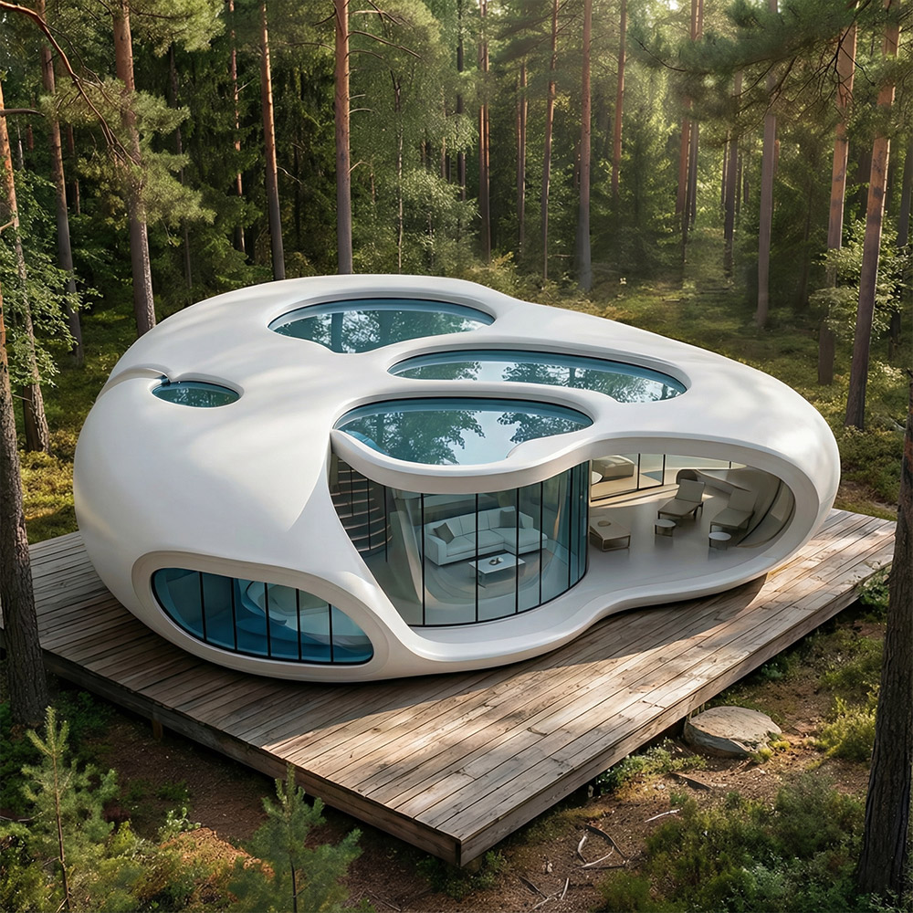 Onregelmatig gevormde, enkellaagse afneembare Apple Cabin-capsule